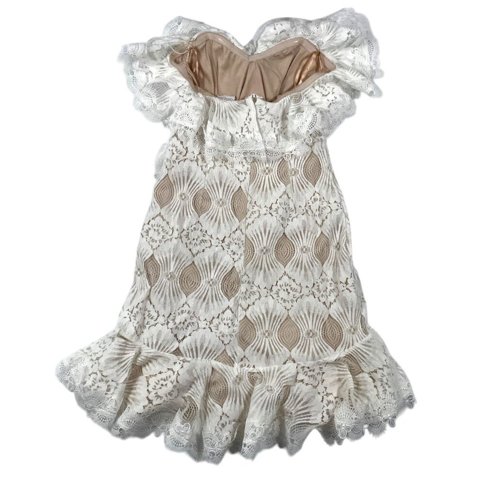 NWT Selfie Leslie September Lace Mini Dress White SZ XS Bridal Shower Dress - Picture 3 of 11